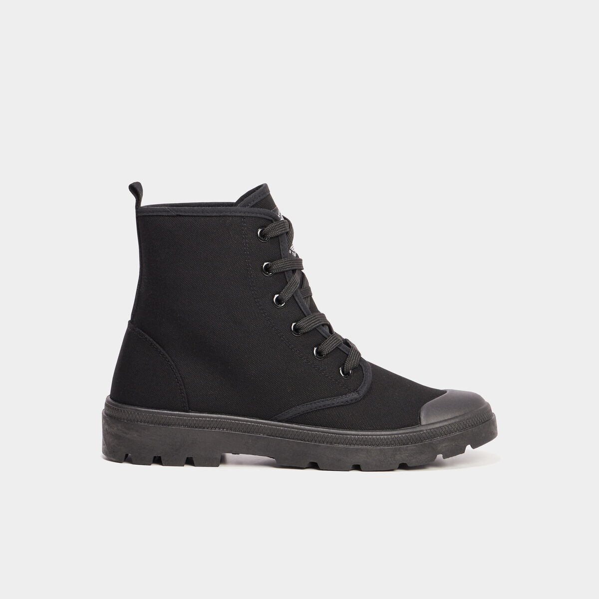 Baskets montantes en toile Trappeur noir femme