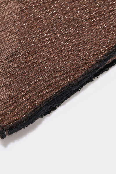 &Eacute;charpe fils m&eacute;tallis&eacute;s marron fonc&eacute; femme