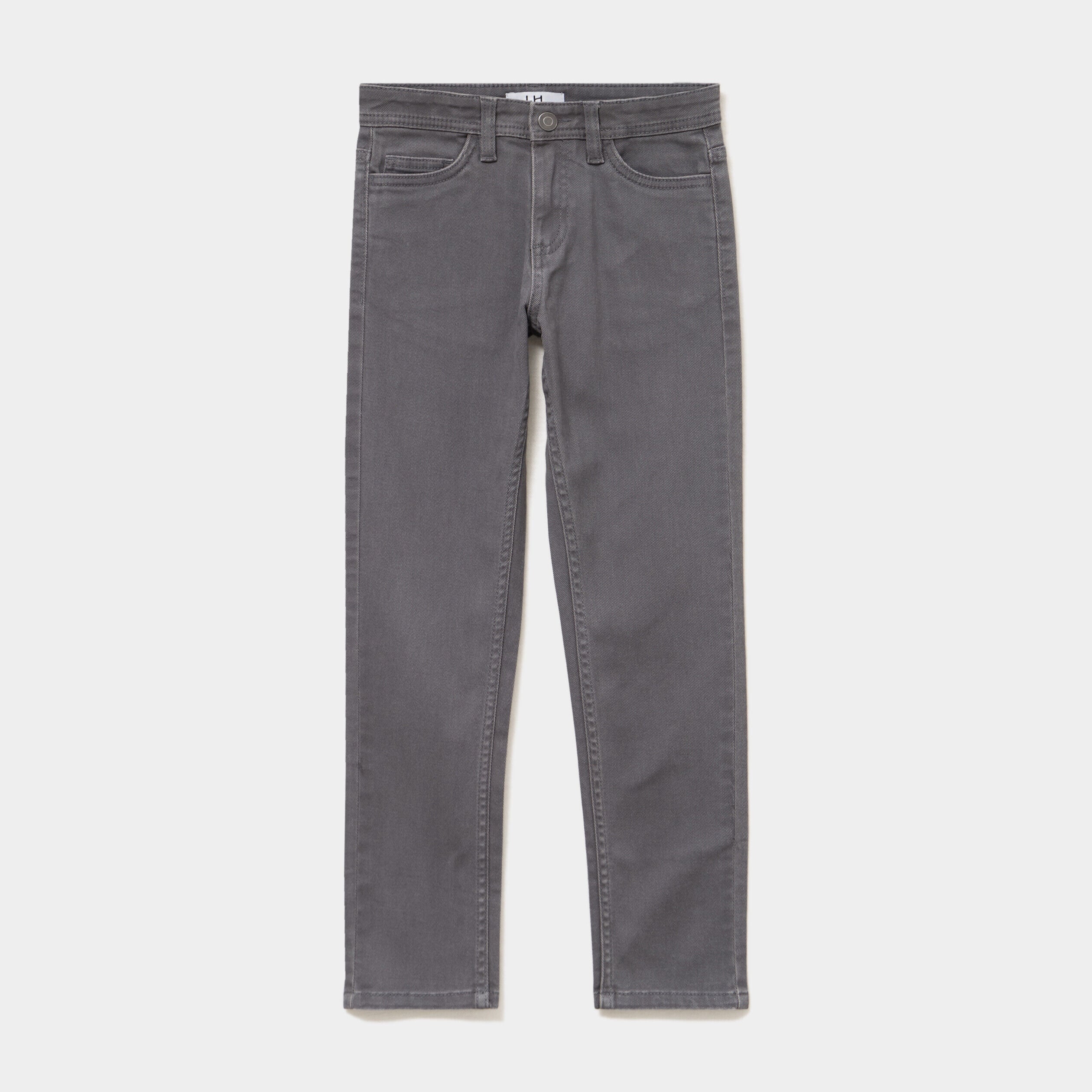 Pantalon slim coton majoritaire gris foncé garçon LH