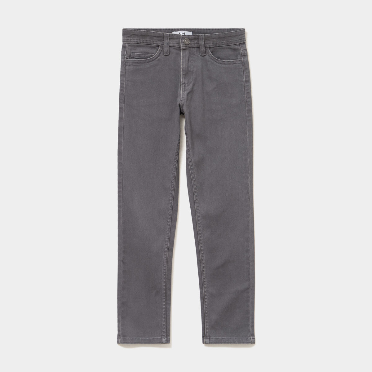 Pantalon slim coton majoritaire gris fonc&eacute; gar&ccedil;on