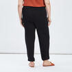 Pantalon sarouel droit noir femme grande taille