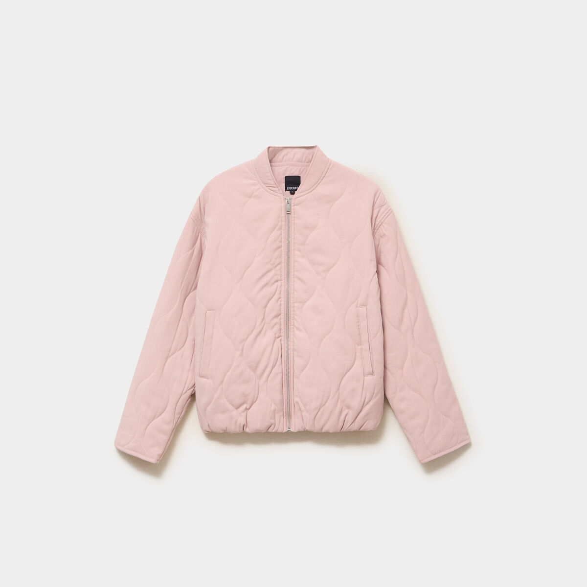 Blouson bomber matelass&eacute; rose poudr&eacute;e femme