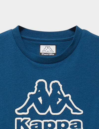 T-shirt manches courtes coton Kappa bleu gar&ccedil;on