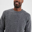 Pull col rond à manches longues gris foncé homme