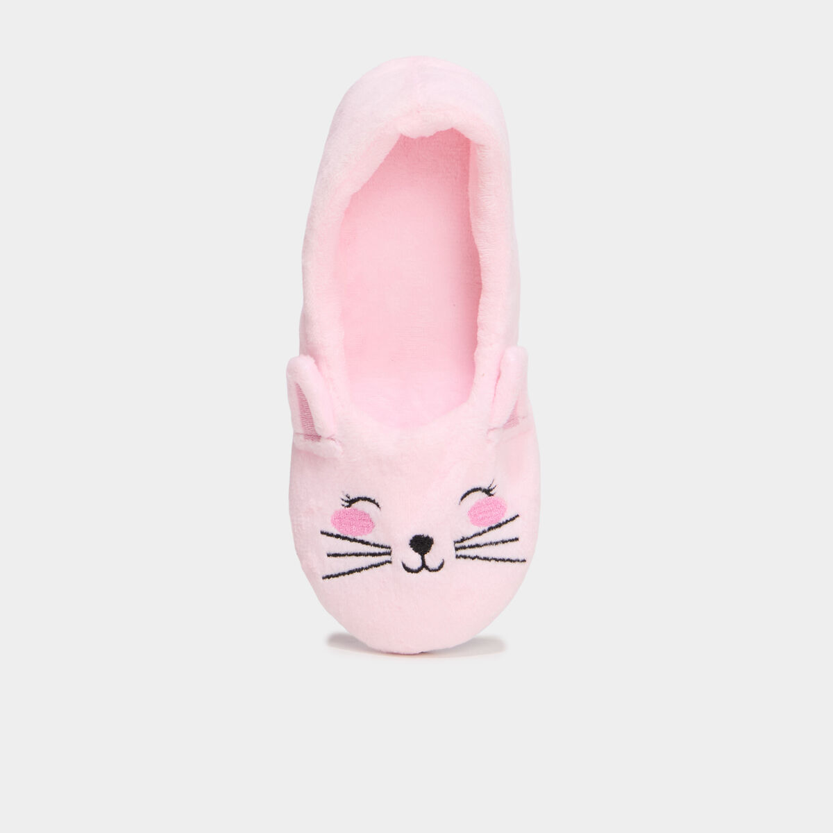 Chaussons ballerines effet velours rose fille