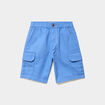 Bermuda short regular poches c&ocirc;t&eacute;s coton bleu gris gar&ccedil;on