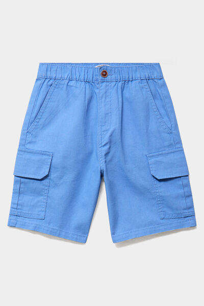 Bermuda short regular poches c&ocirc;t&eacute;s coton bleu gris gar&ccedil;on