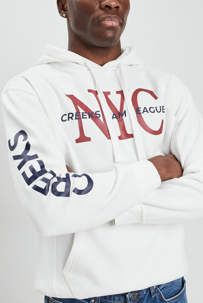 Sweat à capuche hoodie Creeks ivoire homme