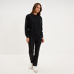 Sweat col rond manches longues noir femme