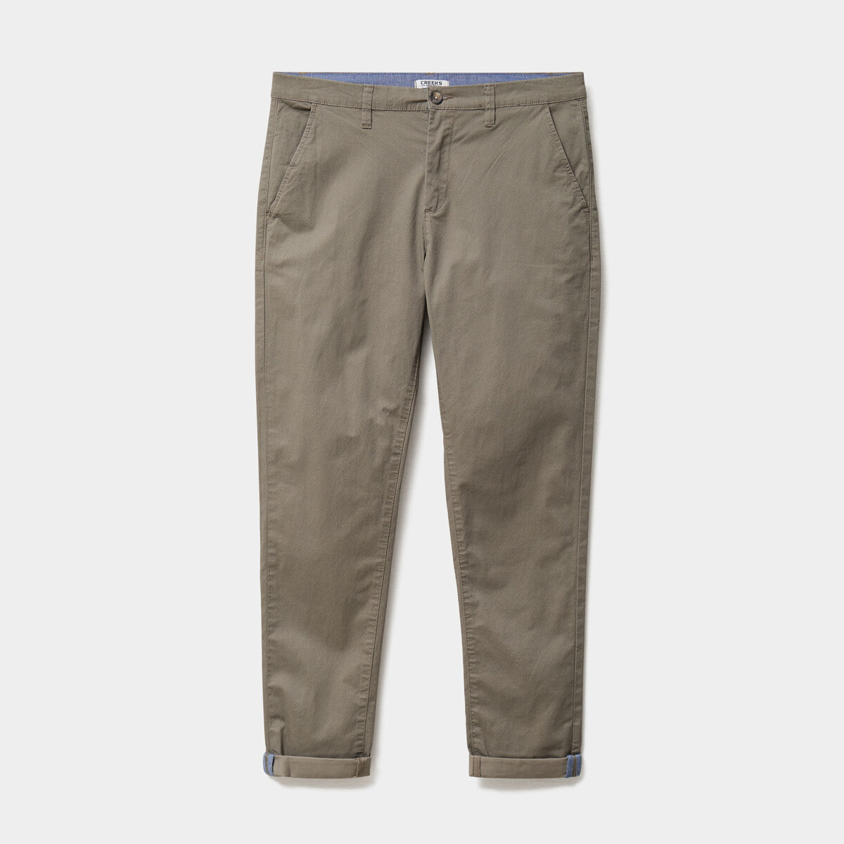 Pantalon chino slim stretch vert olive homme