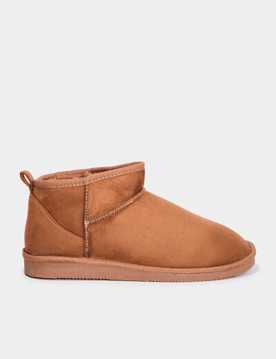 Bottines fourr&eacute;es marron femme