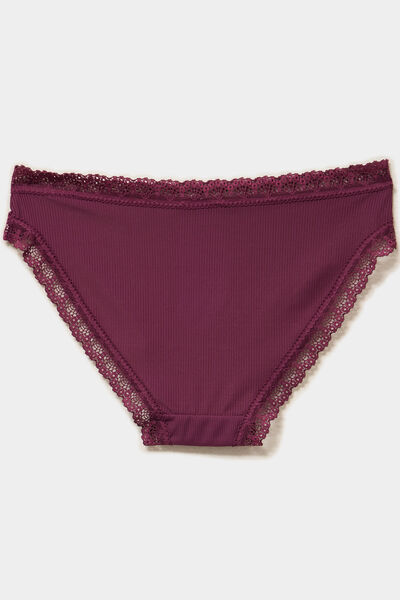 Lot 3 culottes avec dentelle prune femme