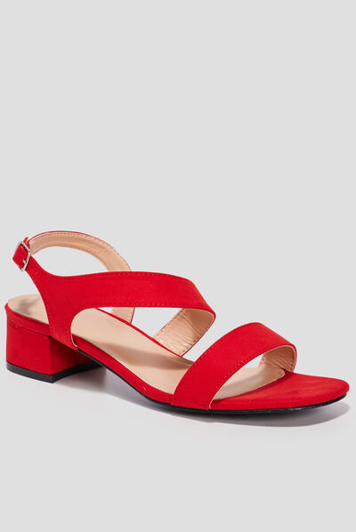 Sandales à talons rouge femme