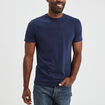 T-shirt droit en coton manches courtes bleu marine homme