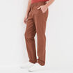 Pantalon chino droit stretch retroussé camel homme
