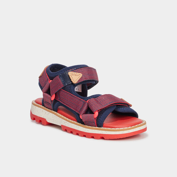 Sandales à scratchs Kickers Kickclock rouge garçon