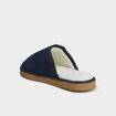 Chaussons mules doublure effet polaire bleu marine homme