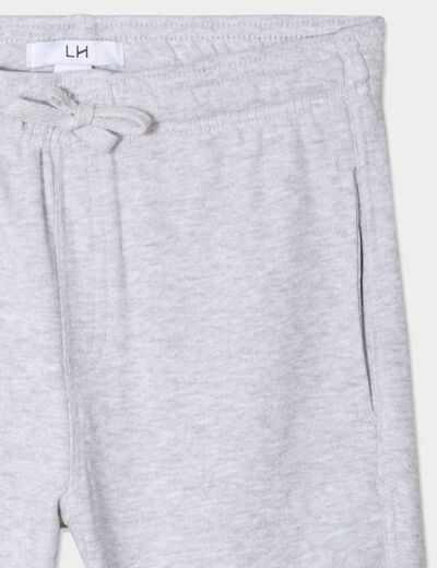 Short jogging droit taille élastiquée gris garçon