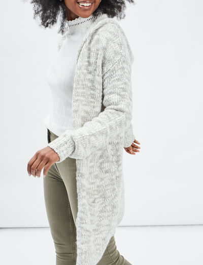 Gilet à capuche Creeks ecru femme