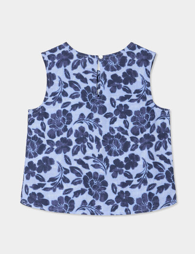 Blouse sans manches bleu fille