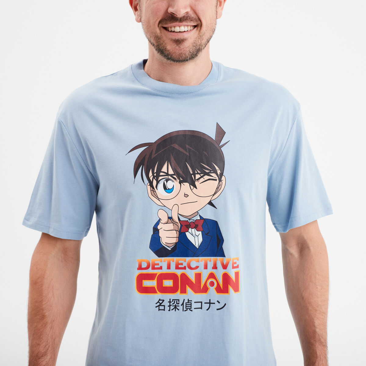 T-shirt manches courtes Détective Conan bleu homme