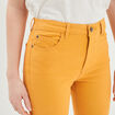 Bermuda slim 5 poches jaune moutarde femme