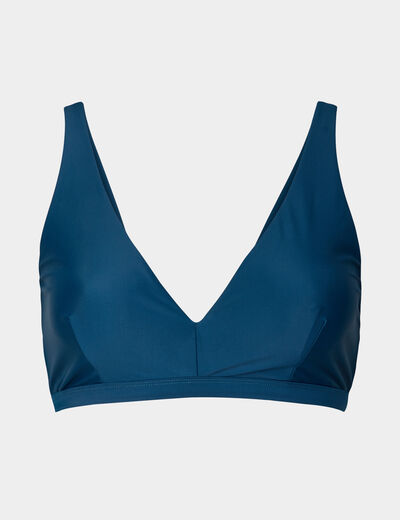 Haut de maillot de bain triangle bleu canard femme grande taille