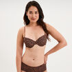 Soutien-gorge corbeille padd&eacute; microfibre marron femme