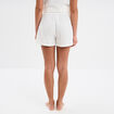 Bas de pyjama short gaze de coton blanc femme