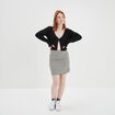 Jupe courte droite avec fente beige femme