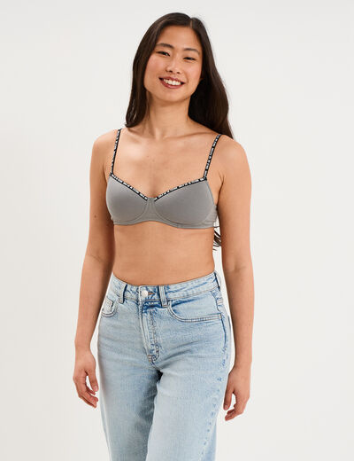 Soutien-gorge triangle padd&eacute; vert clair femme