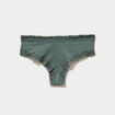 Lot 3 culottes hipster doubl&eacute;es coton vert femme