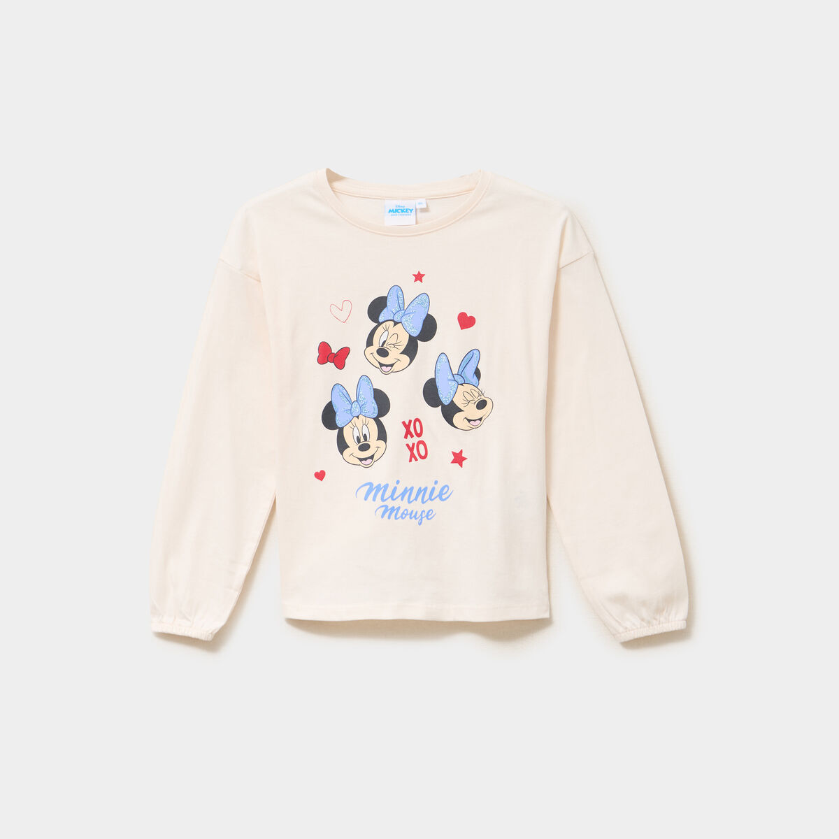 T-shirt manches longues coton Minnie beige fille