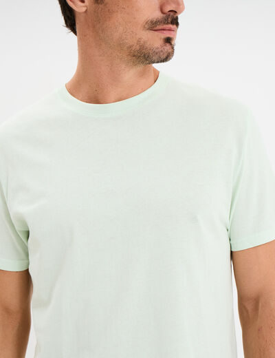 T-shirt en coton manches courtes vert pastel homme