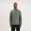Pull col rond manches longues vert kaki homme