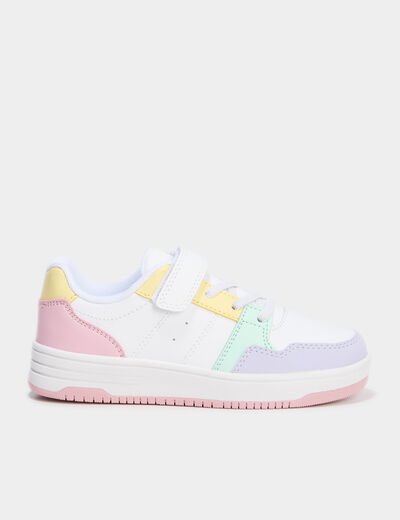 Tennis basses à scratchs multicolore fille