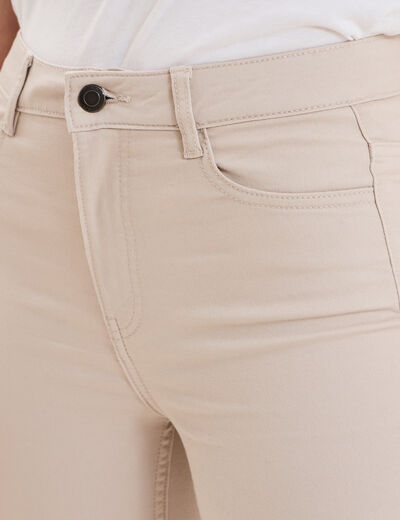 Pantalon slim beige femme