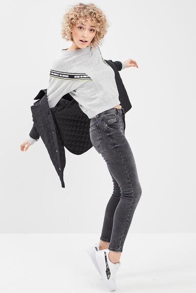Jeans skinny push-up denim noir femme