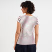 T-shirt rayé manches courtes ecru femme