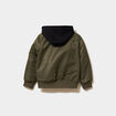Blouson bomber &agrave; capuche vert kaki gar&ccedil;on