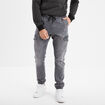 Pantalon skinny stretch 2 poches côtés denim gris fonce homme