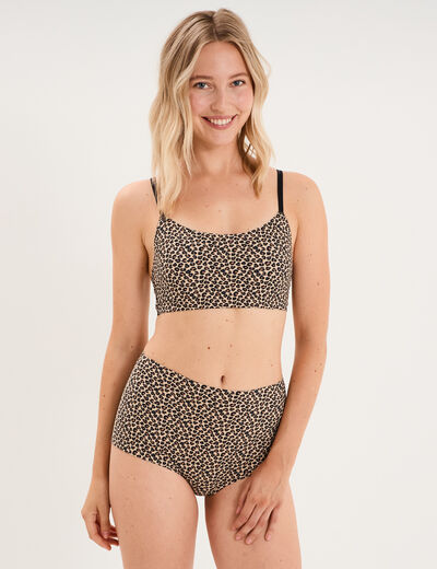 Soutien-gorge brassi&egrave;re bandeau padd&eacute; marron femme