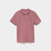 Polo piqu&eacute; coton manches courtes vieux rose homme