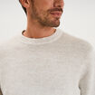 Pull droit col rond manches longues gris clair homme