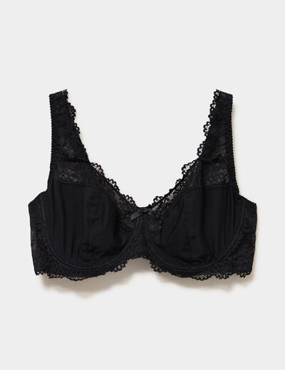 Soutien-gorge corbeille dentelle noir femme grande taille