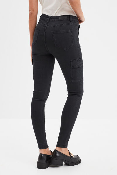 Pantalon cargo skinny 7/8ème Liberto noir femme