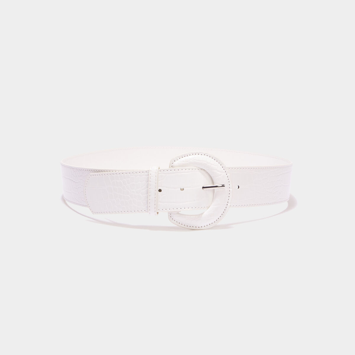 Ceinture croco blanc femme