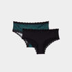 Lot 2 shortys microfibre vert foncé femme