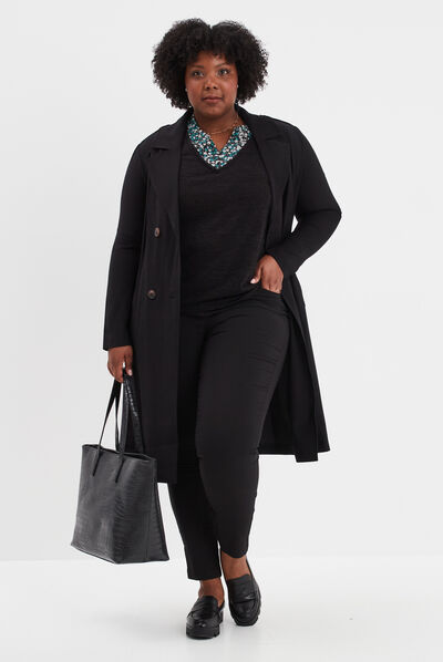 Pantalon skinny noir femme grande taille