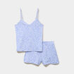 Ensemble pyjama short et d&eacute;bardeur ecru femme
